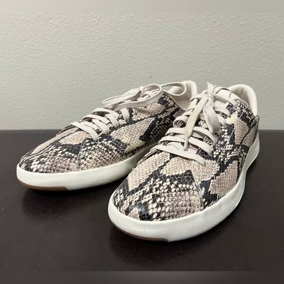 Cole Haan Grandpro Tennis Snake Print Lace Up Womens Beige Sneakers Shoe sz 9B - Picture 8 of 14